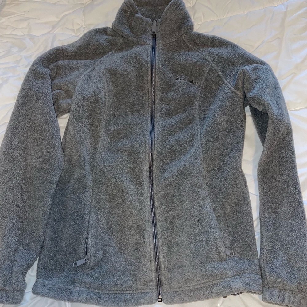 Columbia Size S Light Gray Zip Up